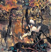 残塘夕阳（69cmX68cm）2006年
