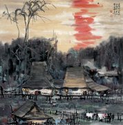 落日澜沧江（69cmX68cm）2001年