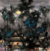 棕林月曲（68cmX68cm）2001年