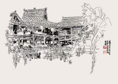 家在奇花异草间（38cmX53cm）1990年