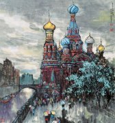 圣彼得堡的雨天（96cmX90cm）2006年