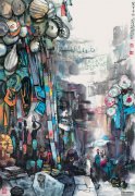 开罗市场（97cmX63cm）2012年